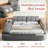 Multi-Functional Bed, Solid Wood Frame and Faux Leather Upholstery, Remote-Controlled Massage Recliner on the Left, Modern LED Lights, Bluetooth Speakers, USB Charging Ports, Adjustable Backrest-99194255-99194256