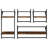vidaXL Wall Shelf Set with Bars Storage Display Shelf Engineered Wood