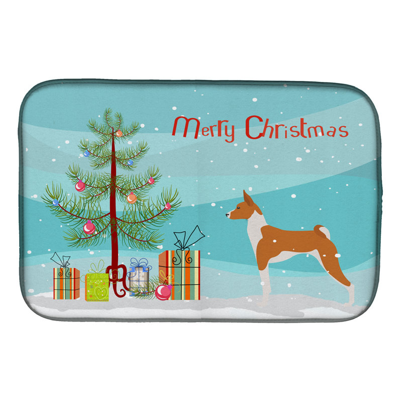 Tapis de séchage pour arbre de noël basenji merry