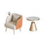 Ensemble de 2 chaises en cuir fritté et cuir beige et technologie beige
