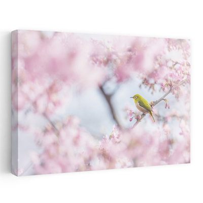 Dashiell Contemporary Art Abstract Contemporary Bird Cherry Flower Nature Wall Art - Wrapped Canvas Print