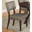 Ensemble de 2 chaises d'appoint en tissu gris et finition espresso
