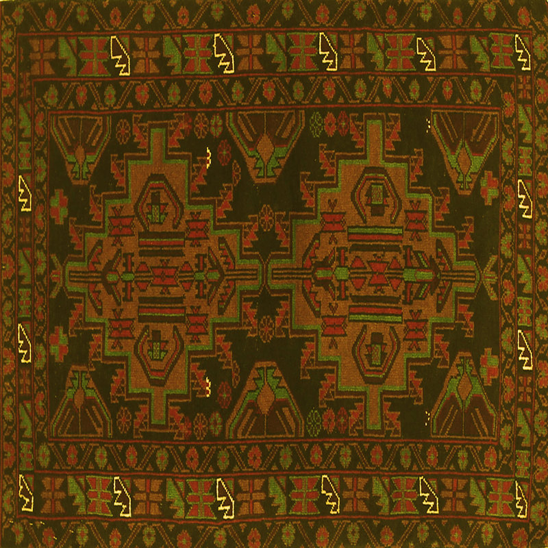 Washable Southwestern Indoor Rug, Square 5'