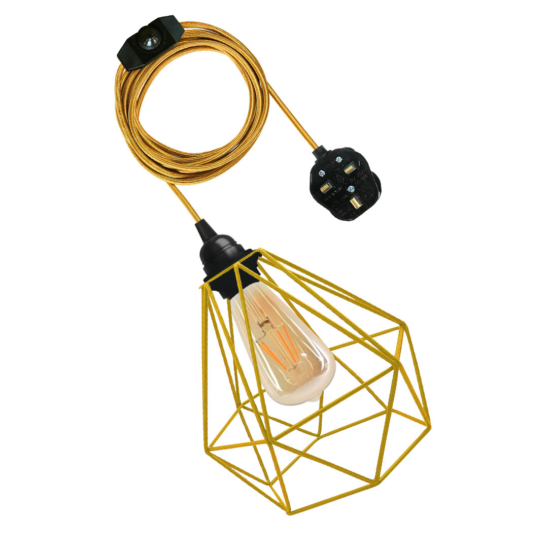 Peggie 1-Light Gold Geometric Pendant Light – Modern Ceiling Hanging Fixture by Fairmont Park