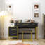 Bureau de table de commode noir avec miroirs de maquillage à 4 tiroirs H 29,53 po x P 17,72 po x l 39,37 po-1864004540