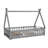 Twin Tent-shaped Floor Bed,Teepee Bed with Guardrails,Slats and Door,Grey-1276673911-1276673906