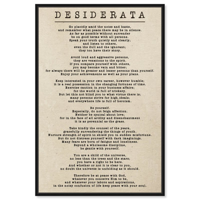 " Desiderata Parchment " by Oliver Gal