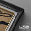 «Minimalist Abstract Black Tree Branches on Beige», reproduction d'art encadrée sur papier-273308140-273308141