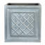 Leaden Grey Lattice Square Planter, Frostproof Outdoor Plant Pot, Vintage Style Flower Box, Square Garden Planter with Drainage Holes-323217415