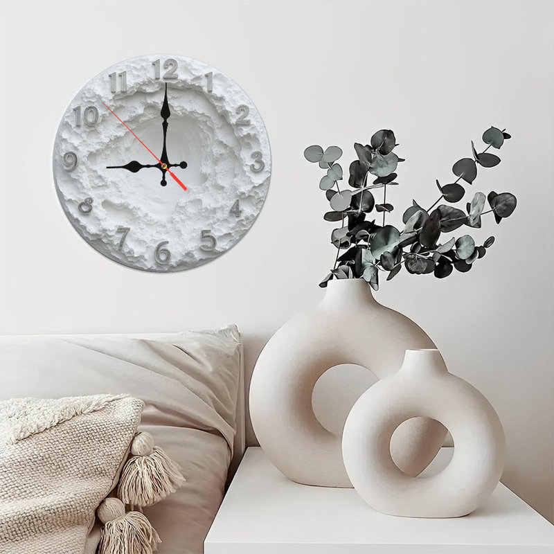 Horloge murale White Crater Moon