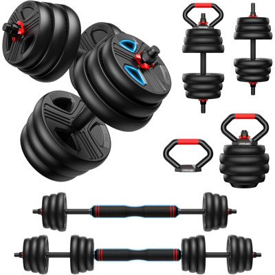 Fds1 Adjustable Dumbbell Set,20/35/45/55/70/90lbs Free Weights Set With Upgraded Nut, 5 In 1 Weight Set Used As Kettlebells, Barbell, Push Up Stand, Fitness Exercise For Home Gym Suitable Men/women