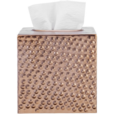 Sahag Hammered Metal Tissue Box Cover