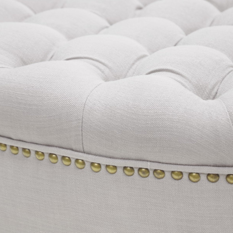 Miralena Upholstered Ottoman, Beige