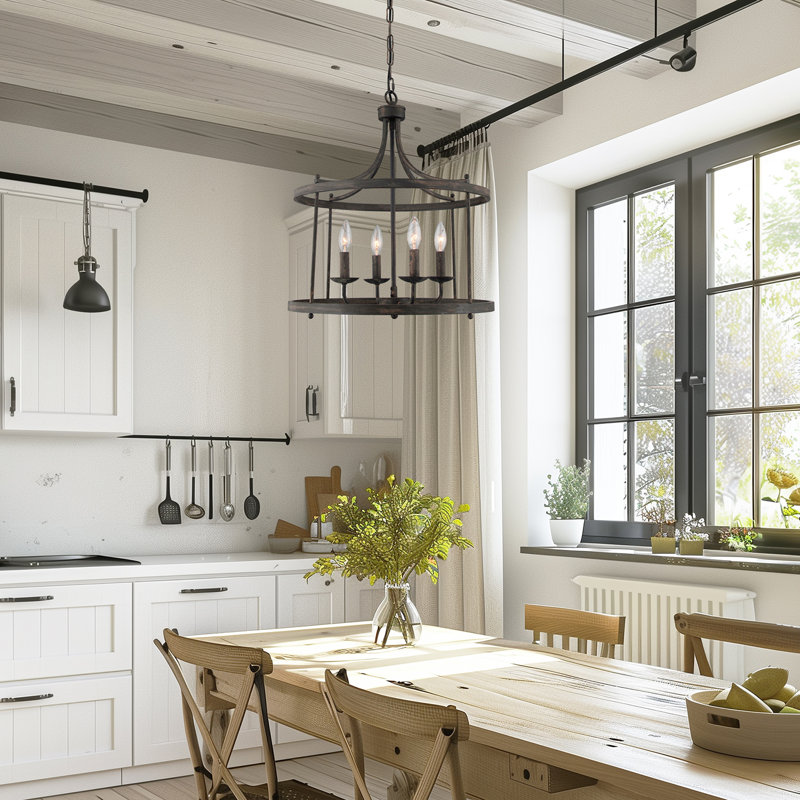 Leitersburg 4 - Light Iron Dimmable Chandelier