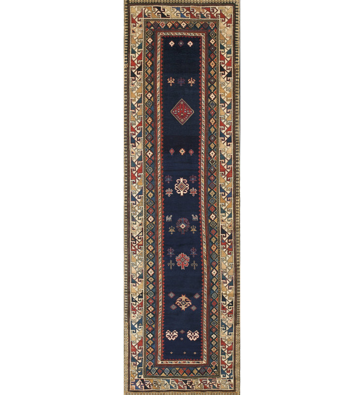 Antique Kazak Caucasian Blue 1880s Rug
