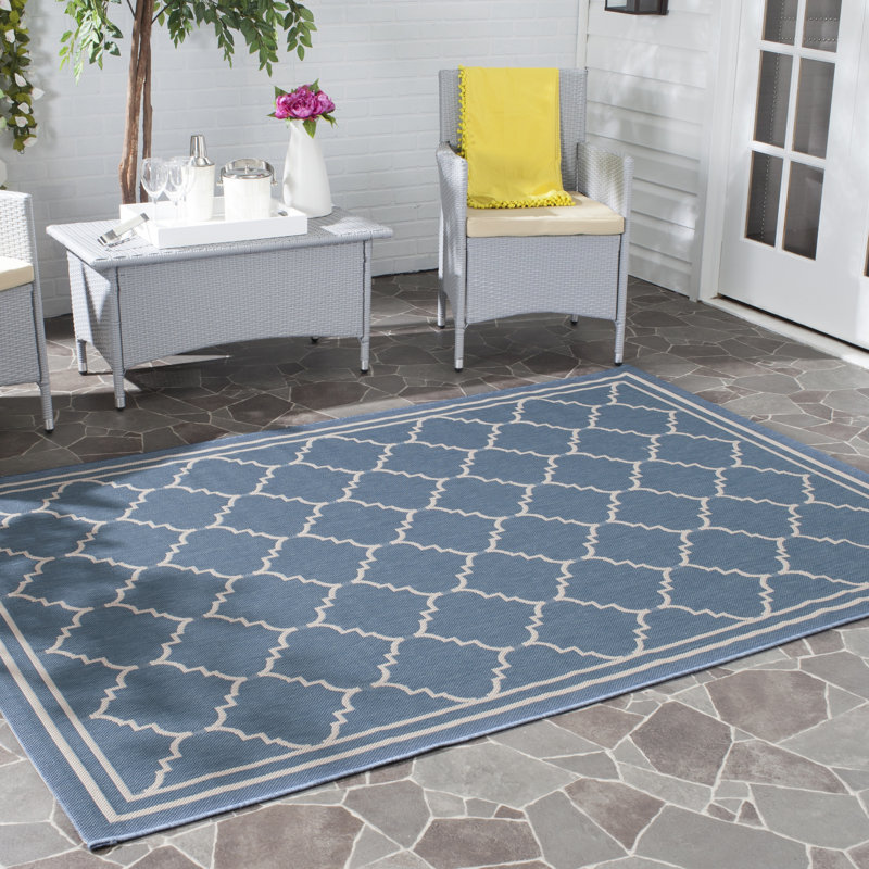Herefordshire Performance Geometric Indoor/Outdoor Area Rug, Rectangle 6'7" x 9'6"