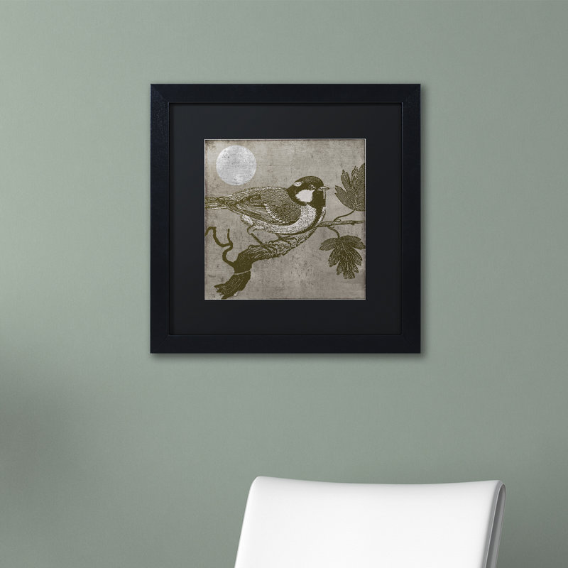 Jadaya «Moon Bird», impression encadrée, H 11 po x l 11 po, Noir, Encadrement brun