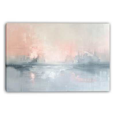 Soft Horizon Haze Wrapped Canvas Wall Art