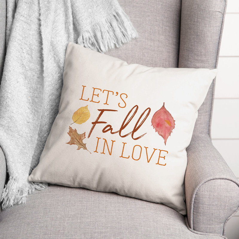 Housse et insert de coussin carré Let's Fall in Love, H 16 po x l 16 po