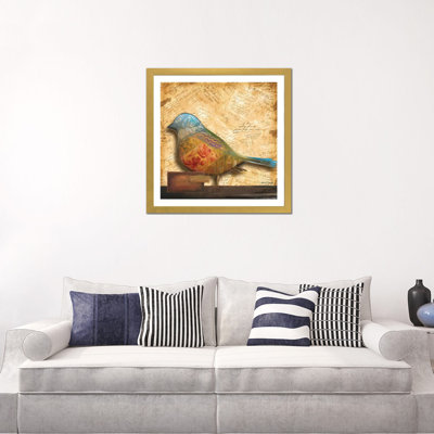 Impression d’art graphique, "Bird of collage I" par Patricia Pinto