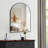 24X32 Inch Black Metal Framed Arched Bathrrom Mirror For Wall.-834637036-817369998