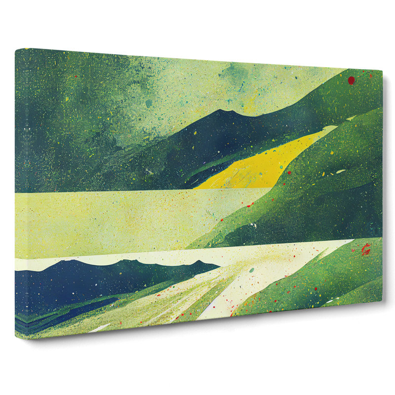 Painted Meadow Landscape Abstract - Wrapped Canvas, 50cm H x 76cm W x 3cm D