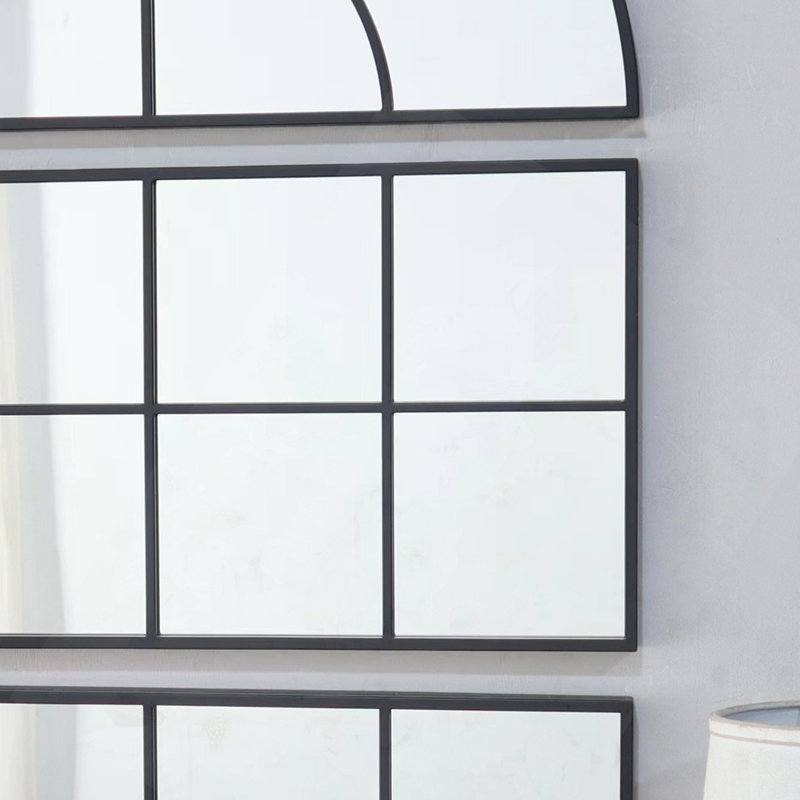 Grand miroir mural arqué 30 "x 45" avec trois sections séparées