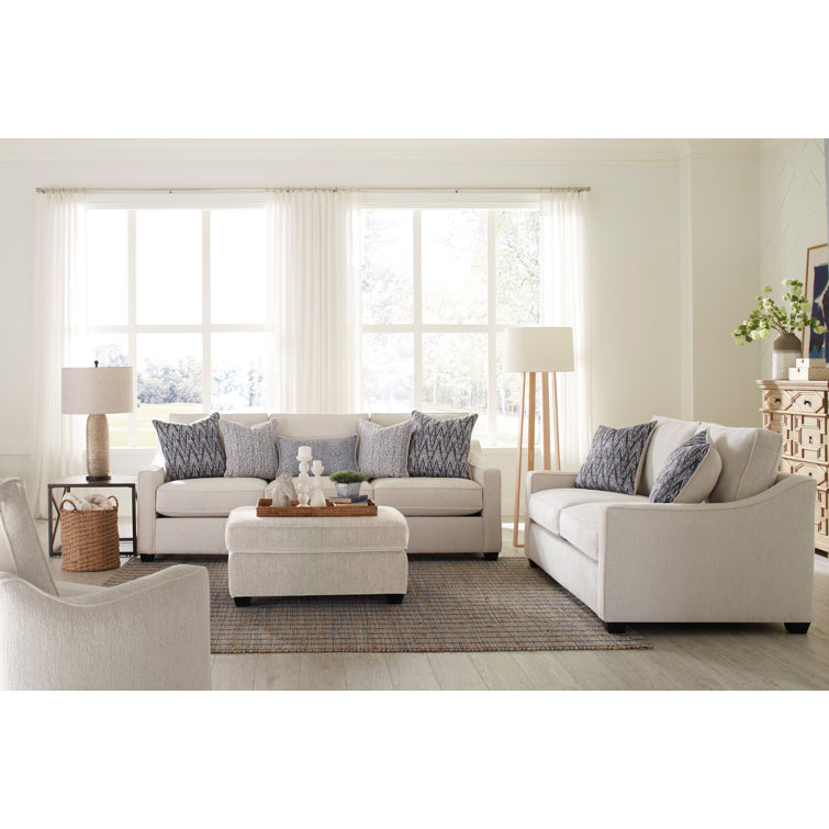 Adbert 96 Tuxedo Arm Sofa with Reversible Cushions Sand & Stable Upholstery Color: Cream