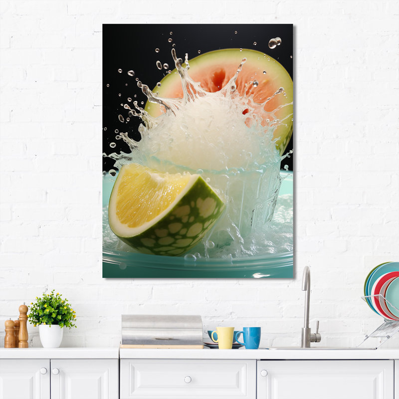 Minimaliste Cantelope Essence III - Melon, art mural, H 32 po x l 16 po x P 1 po