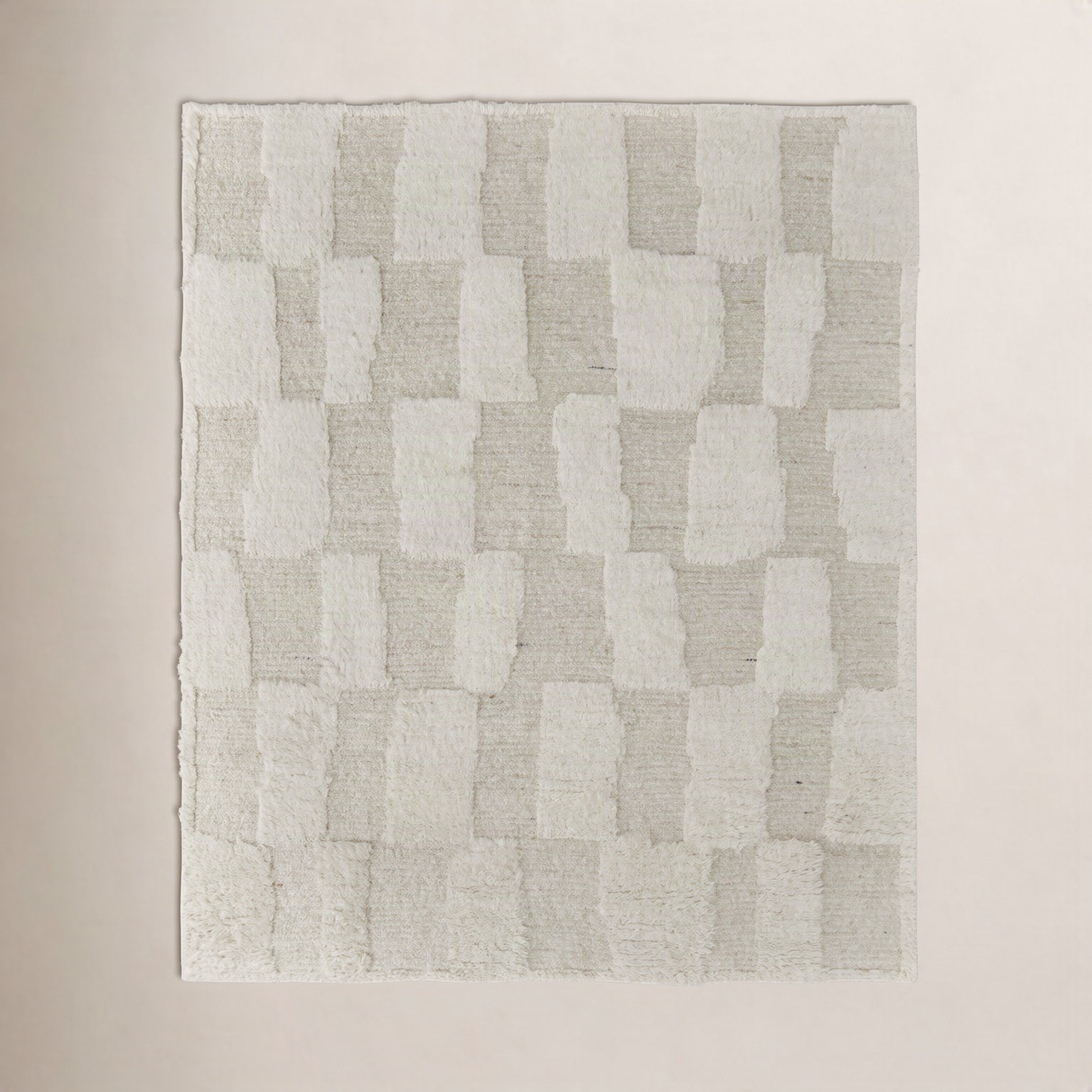 Jalaycia Hand-Woven Abstract Wool Rug, Tan, Rectangle 5'6" x 8'6"