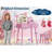 Kids Vanity Table with Lights & Mirror, Bear-Shaped Princess Makeup Set with Storage Drawers-1867791690