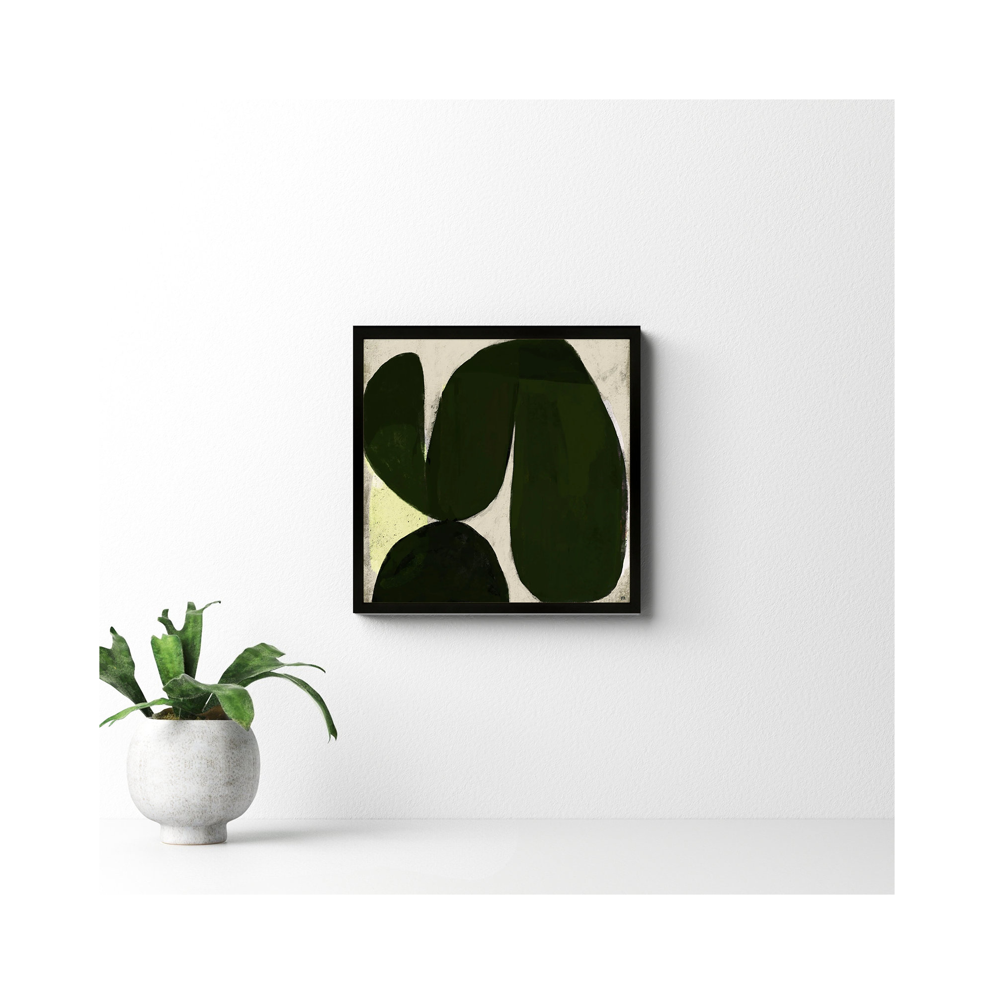 Succulent 7 by StudioM, Black, 16" H x 16" W x 1.25" D