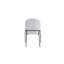 Chaise de salle à manger moderne avec tissu en polyester texturé en lin gris doux, structure en fer de couleur bronze, ensemble de 2, gris clair-1971650896