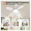 Ventilateur de plafond blanc moderne 24,4 po avec éclairage, moteur à courant continu à 3 pales, télécommande à 6 vitesses et contrôle des applications