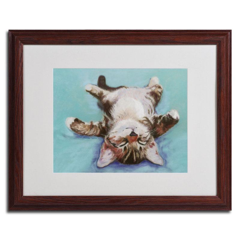 "little napper" par pat saunders-blanc mat, reproduction d’art encadrée, H 11 po x l 14 po x P 0,5 po, Noir