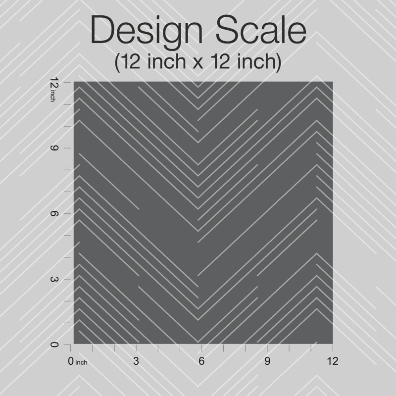 Chevron Metallic Wallpaper Roll, Black/Silver