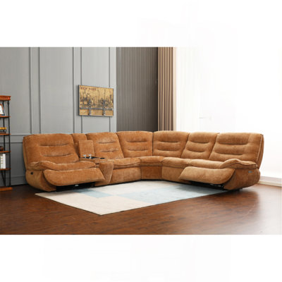 Canapé modulaire orange en chenille