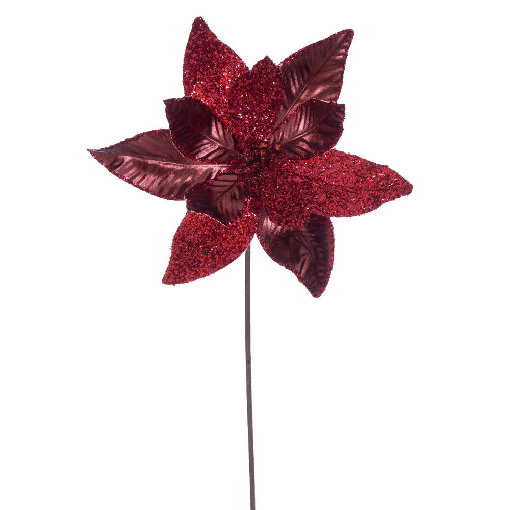 Poinsettia Arrangement (Set of 6) Primrue Flowers/Leaves 