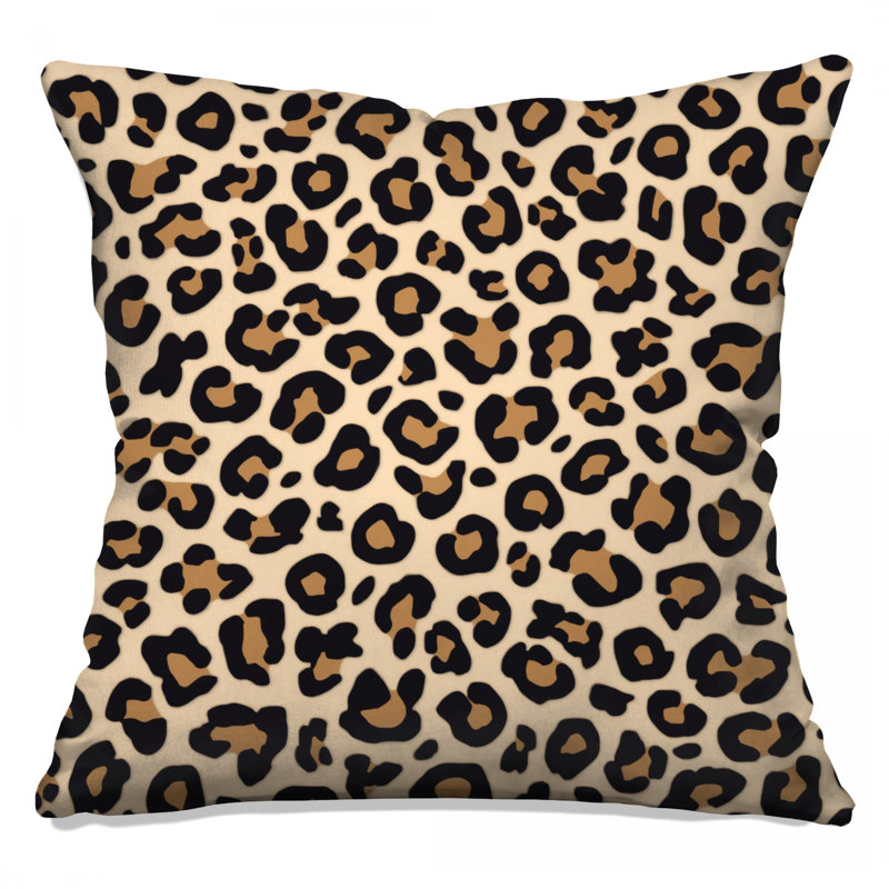 Leopard Print Pattern Double Sided Throw Pillows, 18 x 18 inches
