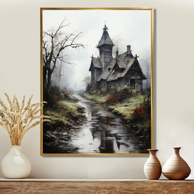 Maison hantée dans un paysage mystique
