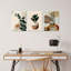 Ensemble de 3 toiles décoratives botaniques modernes du milieu du siècle, 40 x 30 cm (16 x 12 pouces) - Décoration de salon-1929921637