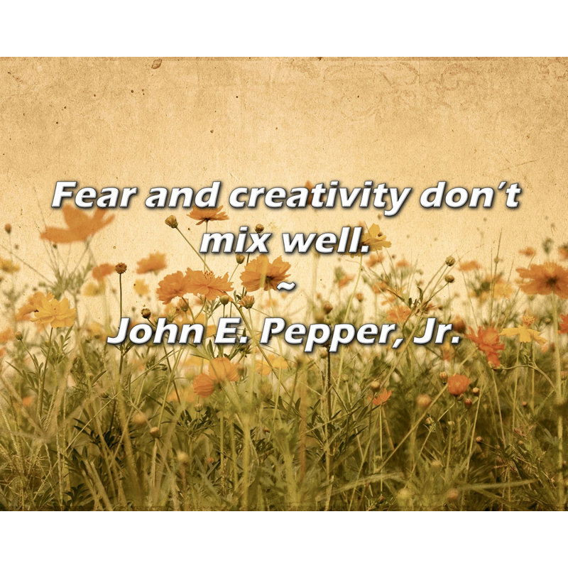 John E. Pepper, Jr. Quote: Fear and creativity don’t mix well.