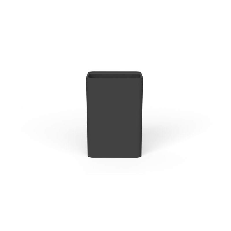 Badeloft Rectangular Stone Resin Freestanding Pedestal Bathroom Sink SB-02-A-MBLK in Matte Black, Matte Black
