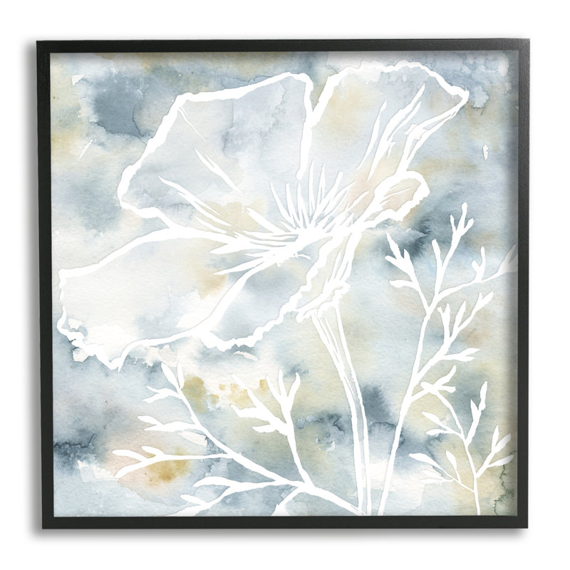 Pétales de fleurs blanches, Giclée encadrée noir minuit, H 12 po x l 12 po x P 1,5 po