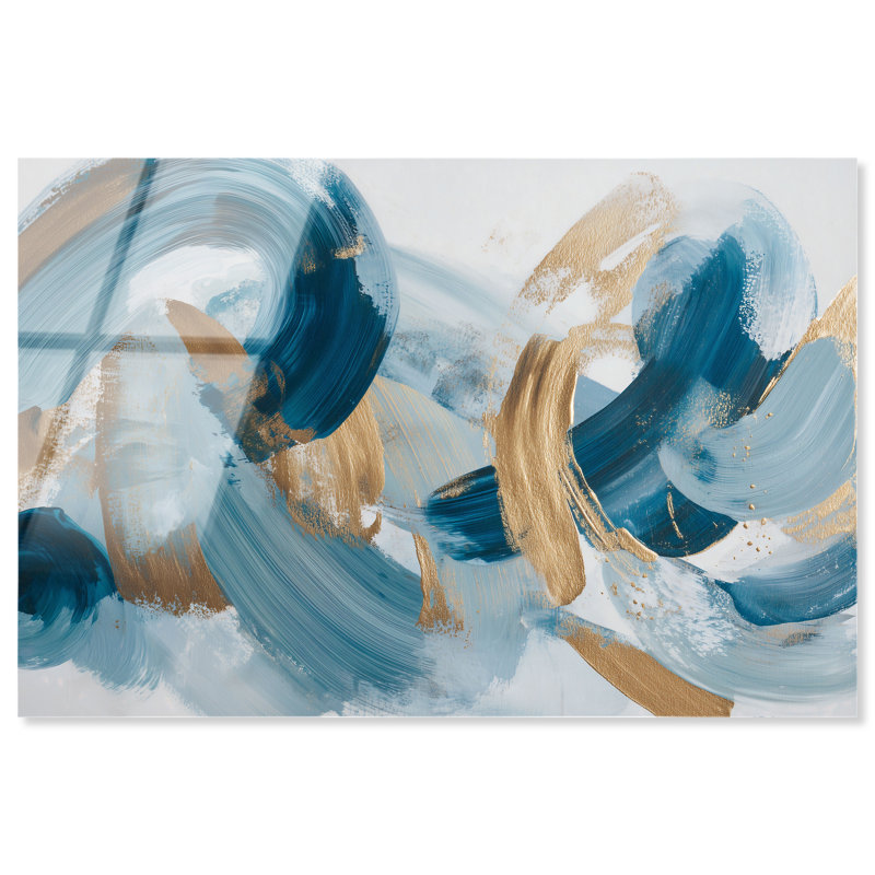 "Blue Tide III", impression sur toile bleue et dorée par Art Remedy, prête à être accrochée, 30 x 20, H 20 po x l 30 po