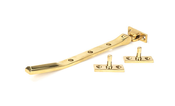 Art Deco Stay, 24.2cm H x 1.6cm W x 0.9cm D, Polished Brass