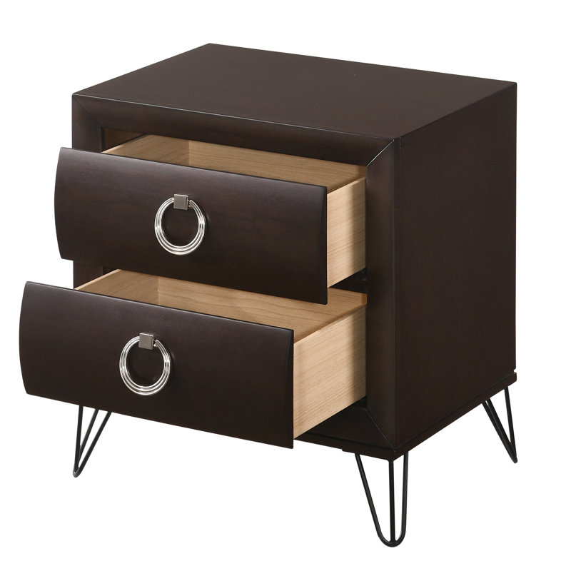 Lepore 2 - Drawer Nightstand in Dark Mahogany
