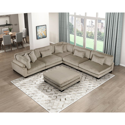 Canapé modulaire avec repose-pieds 6 pièces Koah