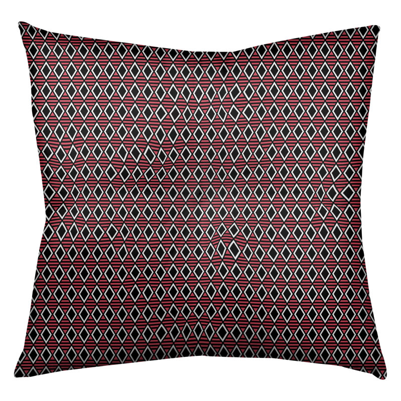 Coussin Katelyn Elizabeth, 26 x 26, Noir / Rouge