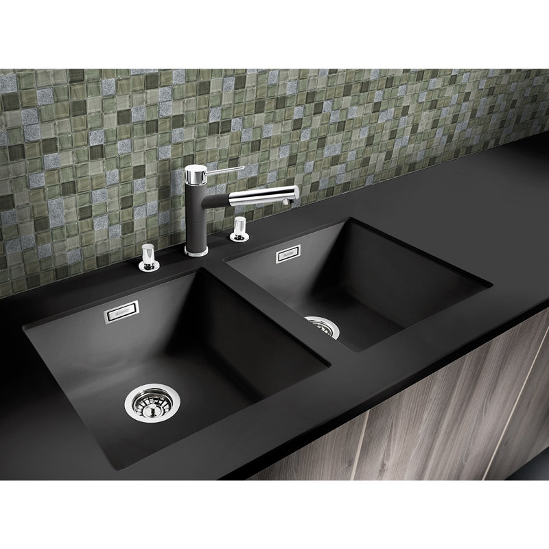 New Era 12 in. x 12 in. Glass & Stone Straight Edge Square Mosaic Wall & Pool Tile, Pickel